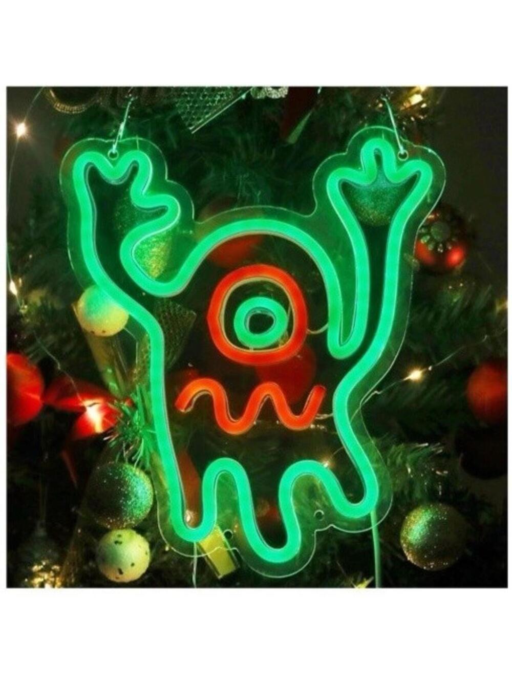 Halloween Ghost Neon Sign LED Light – Room Wall Decor for Spooky Party Vibes New